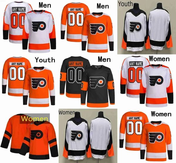 Maillot de hockey personnalisé hommes femmes jeunes Philadelphia''Flyers''11 Travis Konecny 13 Kevin Hayes 49 Noah Cates 25 James van Riemsdyk 9 Provorov 6 Sanheim 55 Rasmus Ris