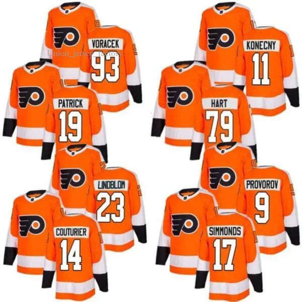 Maillot de hockey Philadelphia''flyers''jumpers 93 Voracek 19 Patrick 79 Haart Jerseycustom Hommes Femmes Enfants Jeunes 2771