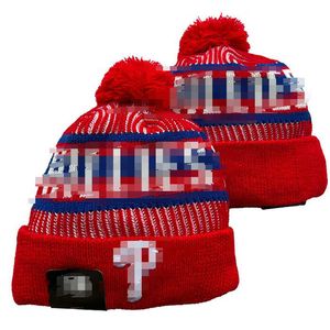 Philadelphia''phillies''beanies Bobble Hats Casquettes de baseball 2023-24 Créateur de mode Seau Chunky Knit Faux Pom Beanie Chapeau de Noël