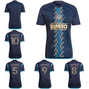 Philadelphia Union 2024-25 Soccer 5 Jakob Glesnes Maillots Mans 8 Jose Martinez 11 Alejandro Bedoya 9 Julian Carranza 10 Daniel Gazdag Kai Wagner Kits de maillots de football