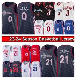 Philadelphias 76er Sixer Basketball Jersey Joel 21 Embiid Tyrese 0 Maxey Retro Allen 3 Iverson Men 2023-24 City Kids/Youth Jerseys Edition Shirt Vest