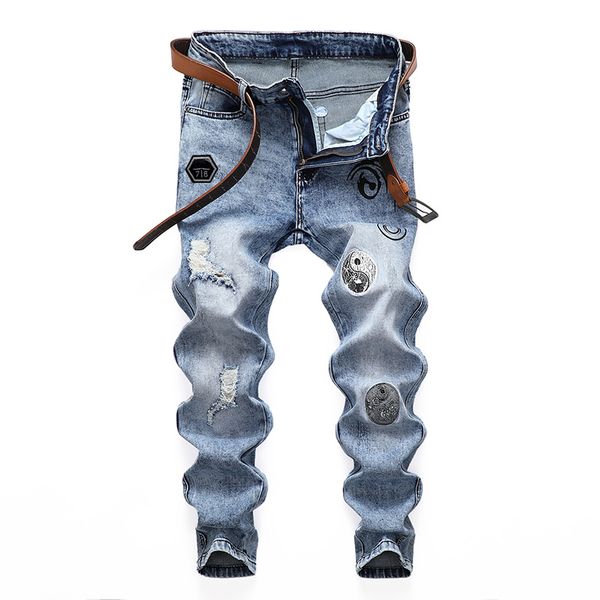 Philipe Plein Jeans de jeans de lujo Fashion Original Design Hip Hop Rock Moto Biker Long Pants Skull Classic de alta calidad Jean casual de jean