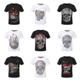 Philipe Plein t-shirts de luxe Marque masculine de mode de mode masculin original rond cou rond manche courte crâne pp