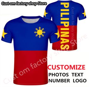 Filipinas camiseta imprimir nombre camiseta DIY filipino nación bandera República Filipinas p o jersey pareja ropa deportiva 220616