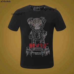 Phillip designer Summer Party Pleins S Beach Hommes Plain Philipps Style T-shirt Designer PP Black Skulls Bear À manches courtes Plein Tees Mens PP Pattern 879