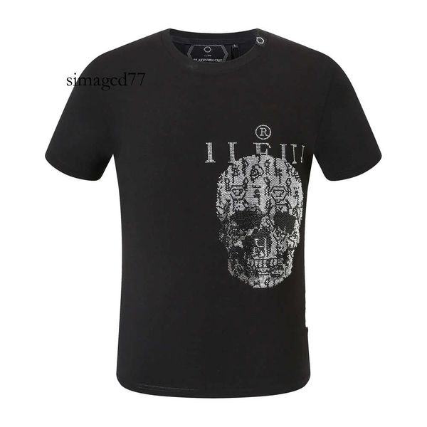 Phillip Men Skull Plain Designer Hommes PP T-shirt Designer Plain Philipps Pleins Phillip designer Diamond T Shirt À Manches Courtes Dollar Brown Bear Marque 373