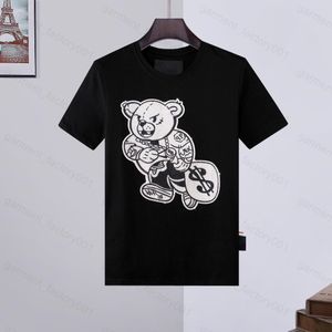 Phillip Plain Men diseñador PP Skull Diamond camiseta de manga corta Dollar Brown bear Brand tee O-Neck alta calidad Skulls TShirt tees tops 10