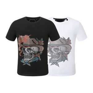 Phillip Plain Hombres diseñador PP Skull Diamond camiseta de manga corta Dollar Brown oso Marca camiseta O-cuello de alta calidad Skulls Camiseta camisetas tops PP2175