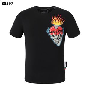 Phillip Plain Hommes T-Shirt designer PP Crâne Diamant coton t-shirt À manches courtes Dollar Ours Brun Marque tee O-cou de haute Qualité Crânes T-shirt tops 88297