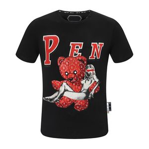 Phillip Plain Summer Men's Fashion Designer Shirts For Men Tops QP Letter Borduurwerk Mens Dames Kleding Korte mouwen T -stukken
