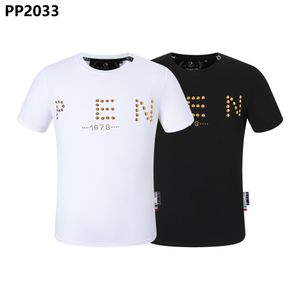 Phillip Plain Summer Camiseta de calavera para hombre Hot Diamond Printing Diseñador de moda Camiseta para hombre Top qp Bordado de letras Ropa de mujer para hombre Camiseta de manga corta 2033