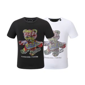 Phillip Plain T-shirt PP Mens Designer T-shirts Marque Vêtements Hommes Strass Graphique T-shirt Crâne Imprimé Bling Stone Classique Haute Qualité Hip Hop Casual p2159