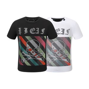 Phillip Plain T-shirt PP Mens Designer T-shirts Marque Vêtements Hommes Strass Graphique T-shirt Crâne Imprimé Bling Stone Classique Haute Qualité Hip Hop Casual p2168