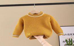 Philology Pure Color Fall Winter Boy Girl Kid Dikke Crew Neckhirts Solid Long Sleeve Trude Sweater LJ201130 84 Z22461731
