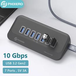 Phixero USB 3.2 Estación de acoplamiento Hub 10 Gbps Switch Switch Dock Multi Port SD Socket Tipo C Gen2 para Surface PC Laptop 3.0 240418