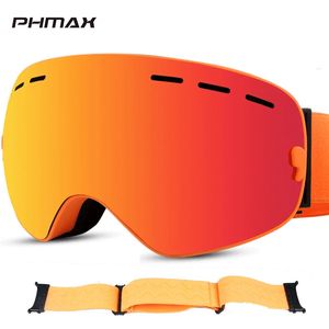 Lunettes de ski de marque Phmax Femmes Snow Ggggles extérieurs avec sangle antidérapante Men Anti-Fog Snowmobile Ski Goggles 231221