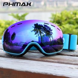 Phmax óculos de esqui neve snowboard óculos para homens mulheres snowmobile esqui patinação óculos esportes inverno acessórios azul 231220