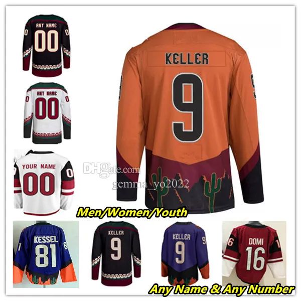 Phoenix''Coyotes''Clayton Keller Arizona Maillots de hockey rétro inversés Schmaltz Josh Brown Jakob Chychrun Lawson Crouse Ritchie Bjugstad Hayton Liam