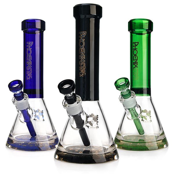 Phoenix Glass Bongs Narguilés Bécher Bong Vase En Verre Shisha 9mm D'épaisseur Mur Super Lourd Épais Bécher Bong 12 '' Bécher Tuyau D'eau En Verre Bongs D'eau