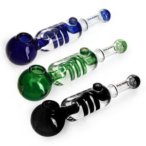 Phoenix Glass Glicerina Bobina congelable Cuchara Pipa de mano Negro con etiqueta dorada Burbujeador Pipa de agua Pipas para fumar pipa de tabaco Bong Bongs