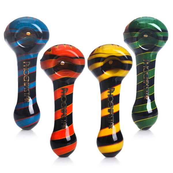 Pipe à main en verre phoenix avec tuyaux de tige de couleur américaine fumeurs de tabac tuyau en verre ultime Huile Herbe bol caché 4,6 pouces Bubbler DAB Pipe d'eau