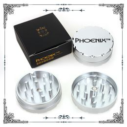 Phoenix Grinder Herb Grinder Tobacco Smoking Bookahs Grinders Aircraft Grade Aluminium Smoke Pipes accessoires en acier inoxydable Herbe