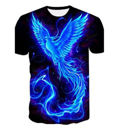 Phoenix Men039s Street Graphic T Shirts Summer Fashion Animal Printing T-shirts Casual Loose Print Tees Youth 3D Digital Pattern9470846