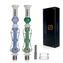 Phoenix Star Nectar Collector Kit - Verre Bubbler Titanium Nail Wax Plat Portable Tamponnage pour concentrés avec bobine glacial 8,3 pouces Vaporisateur de paille