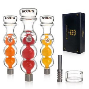 Phoenix Star Nectar Collector Kit - Glass Bubbler, Titanium Nail, Wax Dish Portable Dabbing Set voor concentraten met vriesbare spoel 6,3 inches