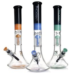 Phoenixstar Glass beker waterpijp met 8 armen PERCS Recycler Bongglas Roken Waterpijp Bong 16 '' Tall Water Pipe rechte buis