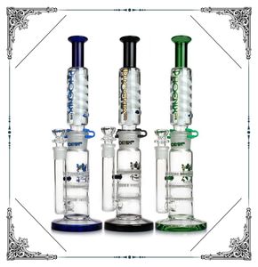 Phoenixstar narguilés en verre Bong droit Glycérine zable Coil Tube conduite d'eau triple nid d'abeille perc capiteux verre Bong tuyaux en verre9629941