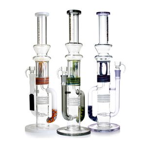 Phoenixstar 18 inch glazen waterpijp waterpijp grote recyclepijpen glazen bong met vierlaagse honingraatpercs en een inline diffuser Perc percolator waterleidingen