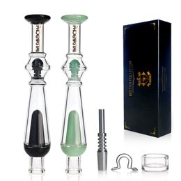 Phoenixstar Nectar Collector Kit Straw- glass bubbler, Titanium Nail, glass dish,and a stainless stell Clip Portable Dabbing Set for Concentrates 8.5 Inches