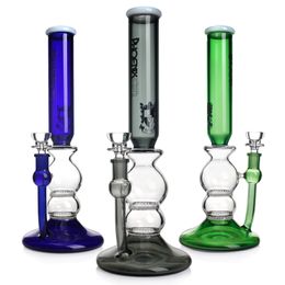 Phoenixstar Recycler Bong Vidrio recto Tubo de agua con Double Honeycomb Percs Glass Smoking Water Pipe Bong 12 '' Pipan de agua Hookahs Vidrio único bong