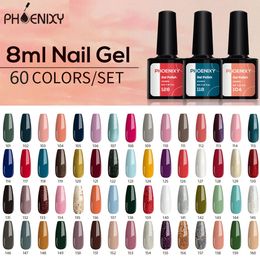 Phoenixy 603018 Couleurs Ensemble de vernis à ongles en gel semi-permanent Vernis UV Sabout hors kit d'art complet complet 240430