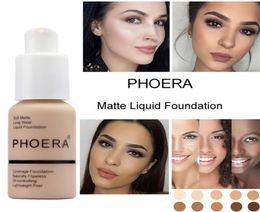 Phoera Soft Matte Light Cream de fond de teint liquide durable durable Couverture de maquillage de maquillage Natural Oil Control Maquiagem DH4670936