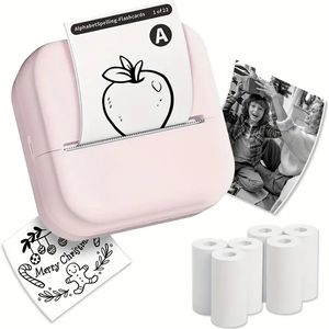 Imprimante de poche Phomemo M02L : imprimez des photos, des notes plus en déplacement - 6 rouleaux de papier thermique inclus.