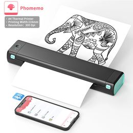 Phomemo M08F A4 Portable Printers Supports 8.26x11.69 A4 Thermal Paper Wireless Mobile Travel Printers for Car Office 240416
