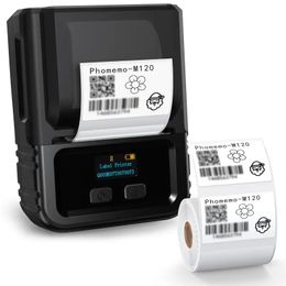 Phomemo M120 Labelmaker - Professionele barcodeprinter voor de detailhandel, QR-code voor kleine bedrijven - Compatibel met Android, IOS PC