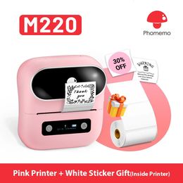 PHOMEMO M220 LABEL PRINTER 80MM Breedte Afdruksticker Printer Bluetooth -label Maker Machine compatibel met telefoon- en pc -pad 240426