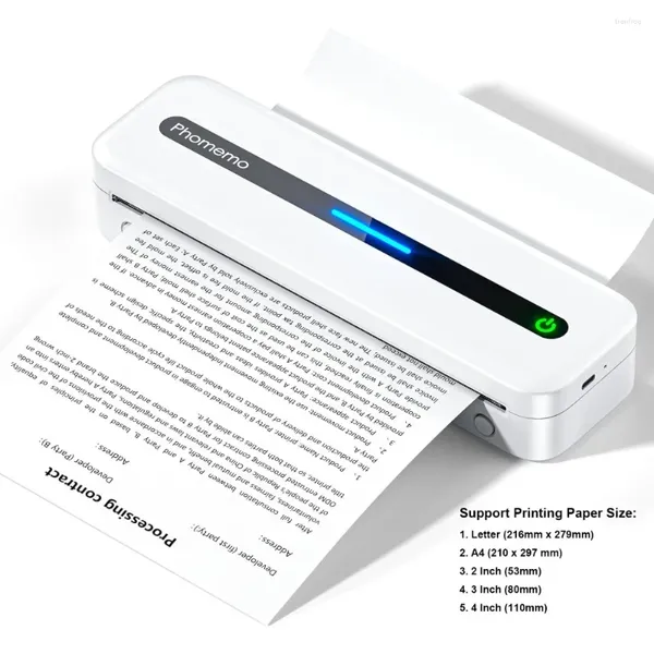 Phomemo-impresora portátil M832, inalámbrica, para viaje, Bluetooth, térmica, sin tinta, compatible con papel de carta A4, teléfono y PC