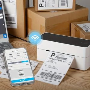 Phomemo PM-241-Wireless Shipping Printer - Imprimante d'étiquettes d'expédition thermique sans fil pour petites entreprises - Imprimante d'étiquettes portable pour ordinateur iOS et Android
