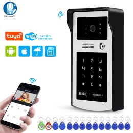 Téléphone 1080p HD Tuya Doorbell WiFi Wireless Vidéo Interphone System Home RFID Outdoor Camera Ir Night Vision Mot de passe de mot de passe