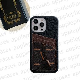 Étui de téléphone Designer iPhone Case Card Pocket pour iPhone 15 14 Pro Max 13 12 11 Pro XSMax XR 14Plus 13promax Samsung Galaxy S23 Ultra S22 PLUS S21 Luxury Brand Mobile Cover
