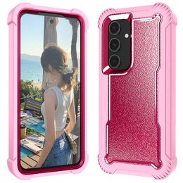 Funda de teléfono para Galaxy S24 Ultra, a prueba de golpes, a prueba de caídas de polvo, 3 capas, cubierta de goma de silicona antideslizante de cuerpo completo, funda resistente y duradera