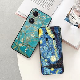 Telefoonhoes voor eer x7 x8 x8a 8x x9a x6 90 70 50 20i 20 Magic 4 Pro 5 Lite Starry Night Van Gogh Camera Protective Cover