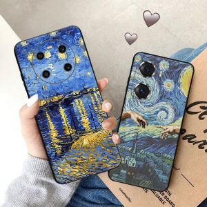 Case de téléphone pour l'honneur x7 x8 x8a 8x x9a x6 90 70 50 20i 20 Magic 4 Pro 5 Lite van Gogh Mona Lisa Camera Couverture de la caméra