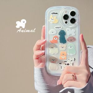 Funda de teléfono para Iphone 14 13 11 12 Pro Max Xr Xs 7 8 Plus moda dibujos animados divertido lindo Animal transparente protección de silicona contraportada