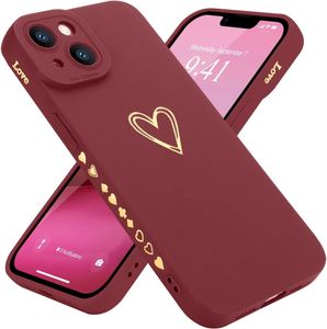 Estuche para teléfono para iPhone 7 8 Plus 11 12 13 14 Pro Max X XS XR para mujeres niñas Cute Luxury Love Heart Soft Anti-Scratch Full Camera Lens Protection Silicone Girly a prueba de golpes