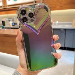 Coque de téléphone pour Iphone13 pro max Laser couleur changeante amour TPU plaqué souple Apple 12 11 pro housse de protection